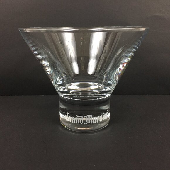 Grand Marnier Martini Liquor Cocktail Glass Etched Base Logo 3.5" - Picture 1 of 6